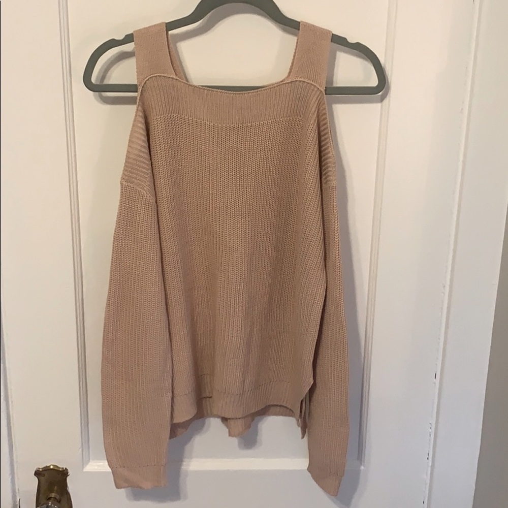 Cold Shoulder Pink Dust Sweater